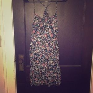 Flower criss cross back dresa